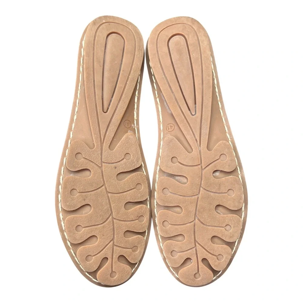 Spring Step Bormeda Sandals Womens 41 Yellow Leather Laser Cut Flats Boho Hippie